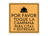 Square Plus Por Favor Toque La Campana Para Citas y Entregas Wall or Door Sign | Spanish | Health & Safety Warehouse Business Signage