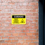 Classic Framed Plus Cuidado Objetos Corto Punzantes Maneje con cuidado Door or Wall Sign | Business Warning Signage