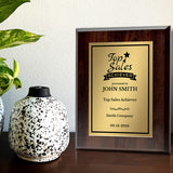 Sales Performance Customizable Award Plaque | Easel Mount Option | Achievement and Recognition Personalizable Plaques
