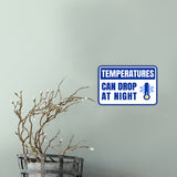 Classic Framed Plus Temperatures Can Drop at Night Wall or Door Sign | RV Accessories