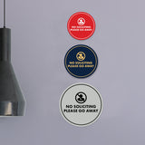 Circle No Soliciting Please Go Away Wall or Door Sign