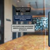 Signs ByLITA Standard Esta Puerta debe mantenerse abierta durante el horario de trabajo Wall or Door Sign | Spanish Workplace Business Direction Signs