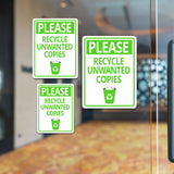 Portrait Round Plus Please Recycle Unwanted Copies Door or Wall Sign | Office Housekeeping Signage