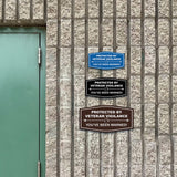 Signs ByLITA Fancy Protected by Veteran Vigilance: You've Been Warned! Easy Installation | Honor Veterans with Military Signs | US Pride | Businesses and Homes Wall or Door Sign