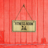 Fitness Room 5x10 Hanging Plus Wall or Door Sign | Home & Office Decor