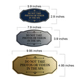 Signs ByLITA Victorian Do not Take Photos Or Videos In The Spa Wall or Door Sign