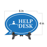 Help Desk Oval Speech Bubble (6 x 4") Table Sign With Acrylic Easel