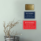 Signs ByLITA Classic Framed Witnesses, Please Wait in This Area Until Called to Testify Door or Wall Sign Durable ABS Plastic | Laser Engraved | Easy Installation | Courtroom
