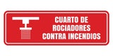 Signs ByLITA Standard Cuarto de Rociadores contra incendios Wall or Door Sign | Spanish Fire Safety Signs