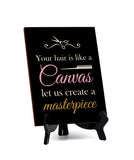 Hairdressers and Stylists 6 x 8" Table Signs | Easy Installation | Front Desk Decorative Hair Style Signs