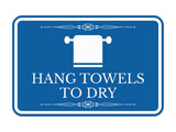 Signs ByLITA Classic Framed Hang Towels To Dry Vintage Bathroom Wall or Door Sign