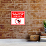 Square Plus No Se Permiten Entregas En Este Punto Wall or Door Sign | Spanish | Health & Safety Warehouse Business Signage
