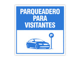 Square Plus Parqueadero Para Visitantes Wall or Door Sign | Spanish | Health & Safety Warehouse Business Signage