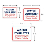 Classic Framed Plus Watch Your Step – Children May Be Playing Nearby Door or Wall Sign | Child Safety Business Signs