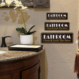 Standard Plus Bathroom Close & Lock The Door Wall or Door Sign | Health And Safety Office Signage