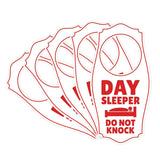 Day Sleeper Do Not Knock Door Hanger | House or Business Door Sign