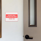 Classic Framed Plus Patients Only Beyond This Point – Thank You Door or Wall Sign | Medical Facility Greeting & Reception