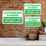 Classic Framed Plus A Cluttered Area Is A Hazard Please Help Keep This Area Clean Door or Wall Sign | Office Housekeeping Signage