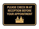 Classic Framed Please Check In At Reception Before Your Appointment Wall or Door Sign