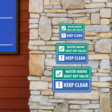 Classic Framed Plus Water Mains Shut Off Valve Keep Clear Wall or Door Sign | Health & Safety Warning Signage