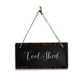 Tool Shed 5x10 Hanging Plus Wall or Door Sign | Rustic Twine | Range of Vibrant Decor Styles | Room Signs For Home and Business