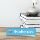 Marketing Guru, Silver Frame, Desk Sign (2 x 8")