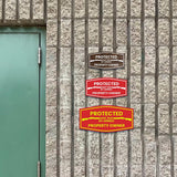 Signs ByLITA Fancy Protected by Armed Property Owner (Shotgun) Door or Wall Sign | Home Security Warning Sign