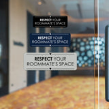 Signs ByLITA Standard Respect Your Roommate’s Space Door or Wall Sign Easy Installation | Shared Accommodation | Sign for Home, Business, AirBNB and Office Spaces