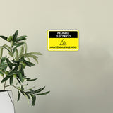 Classic Framed Plus Peligro Eléctrico Manténgase Alejado Door or Wall Sign | Business Warning Signage