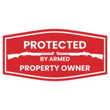 Signs ByLITA Fancy Protected by Armed Property Owner (Shotgun) Door or Wall Sign | Home Security Warning Sign