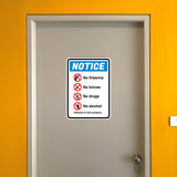 Portrait Round Plus Notice No Firearms No Knives No Drugs No Alcohol Allowed On This Property Wall or Door Sign | Safety Signage