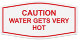 Signs ByLITA Fancy Caution Water Gets Very Hot Sign | Durable Plastic | Vibrant Colors | Powerful Foam Tape