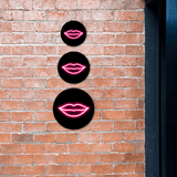 Circle Plus Kiss Neon Graphic Style Wall or Door Sign | Live Streamer Gaming Themed Decoration
