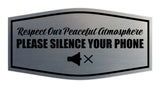 Signs ByLITA Fancy Respect Our Peaceful Atmosphere: Please Silence Your Phone Easy Installation | Durable Construction | Barbers | Grooming and Styling | Hair Wall or Door Sign
