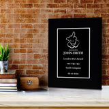 Middle Finger Novelty Funny Customizable Black Frame Award Plaque | Easel Mount Option | Funny Parody Achievement Personalizable Plaques