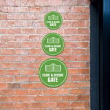 Circle Plus Close & Secure Gate Wall or Door Sign | Easy Installation | Business & Studio Signage