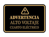 Signs ByLITA Classic Framed Advertencia Alto Voltaje Cuarto Eléctrico Durable Sign | Easy Installation | Elegant Design Wall or Door Sign