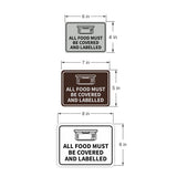 Signs ByLITA Classic Framed All Food Must Be Covered and Labelled Wall or Door Sign