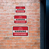 Classic Framed Plus Warning Construction Zone Hard Hat Required Door or Wall Sign | Workplace Health and Safety Warning Signage