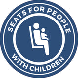 Circle Plus Seats For People With Children Wall or Door Sign | Safety Signs For Business