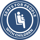 Circle Plus Seats For People With Children Wall or Door Sign | Safety Signs For Business