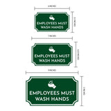 Notched Standard Employees Must Wash Hands Wall or Door Sign
