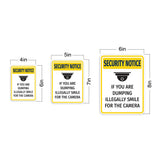 Portrait Round Plus Security Notice If You Are Dumping Illegally Smile For The Camera Door or Wall Sign | Health & Safety Signage