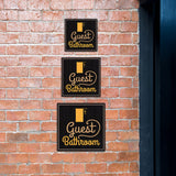 Square Plus Guest Bathroom Wall or Door Sign | Office & Workspace Bathroom Signage
