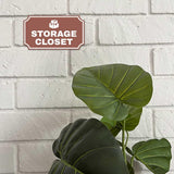 Notched Standard Storage Closet Wall or Door Sign | Facilities and Rooms Sign