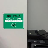 Classic Framed Plus No Lifting Heavy Items Without Assistance Door or Wall Sign | Workplace Safety & First Aid