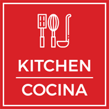 Signs ByLITA Square Kitchen Door or Wall Sign | Spanish Bilingual Business And Office Signs