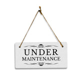 Under Maintenance 5" x 10" Hanging Wall or Door Sign | Rustic Twine | Stylish Business or Office Signage