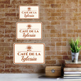 Classic Framed Plus Café de la Iglesia — Church Cafe Door or Wall Sign | Spanish - Church Room & Area Signs