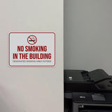 Classic Framed Plus No Smoking in the Building – Designated Smoking Area Outside Door or Wall Sign | Workplace Safety & First Aid